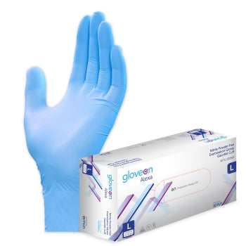 Nitrile Examination Glove Small Non Sterile Gauntlet Cuff - Box of 50, L