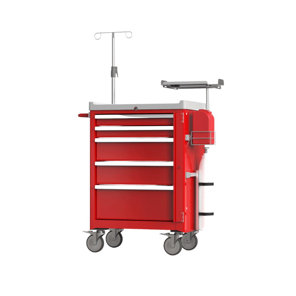 Medication Emergency Cart - Red
