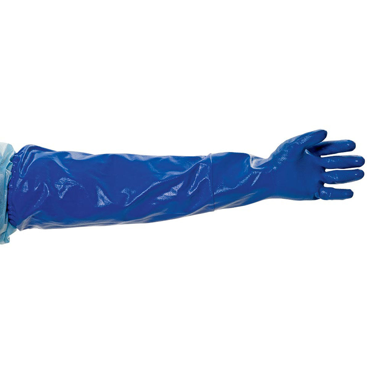 Nitrile Gloves W/ Elastic Cuff - Blue, Small, 24 Inch, 2/PR