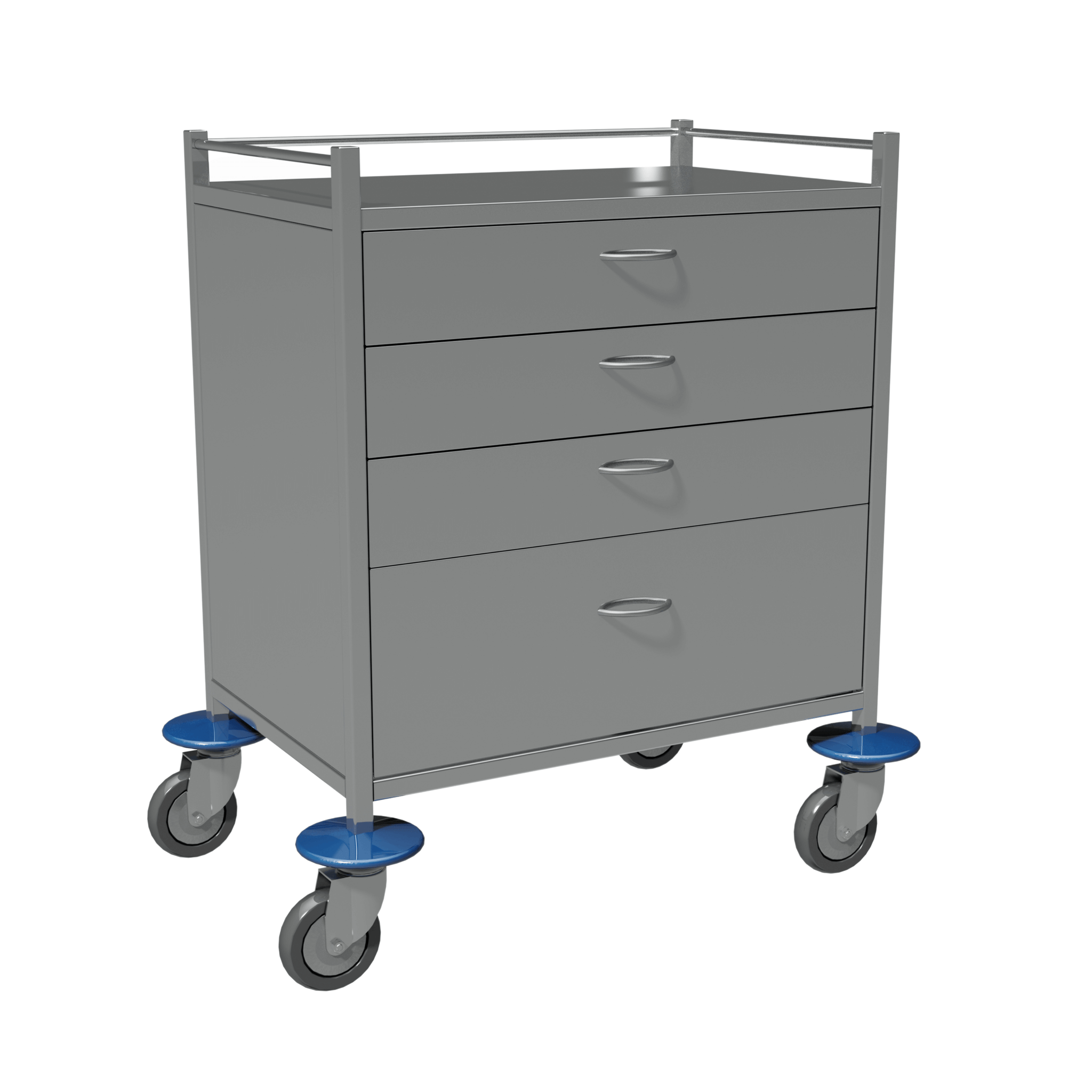 Anaesthetic Trolley - 5 Drawer, 600 X 490 X 900 mm