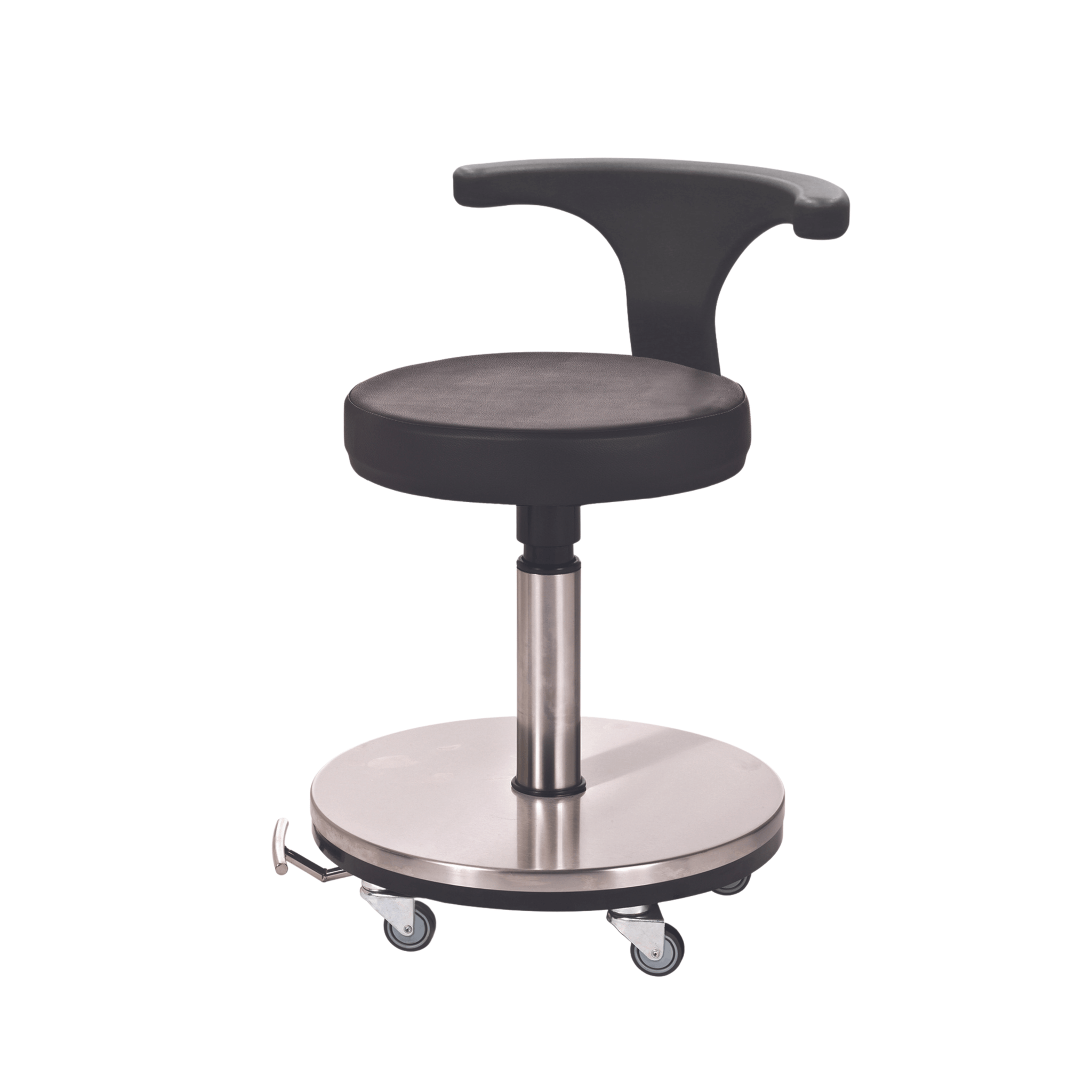 Foot Operated Surgeon Stool - With Backrest