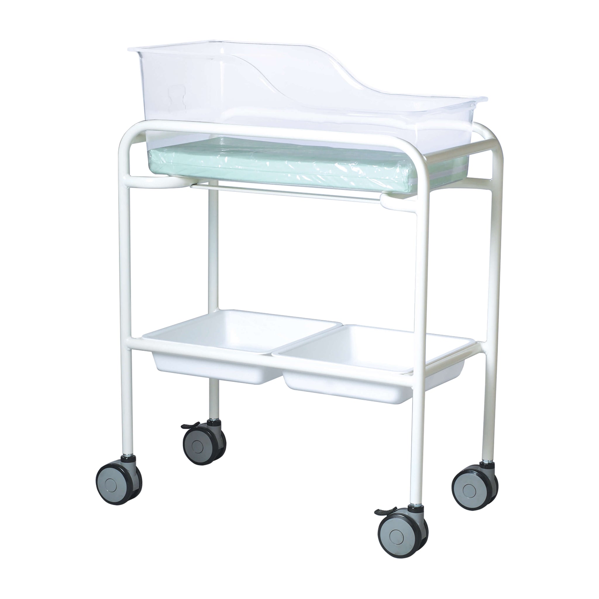 Children's Bassinet Trolley - Single, Fixed Height, Epoxy Coated