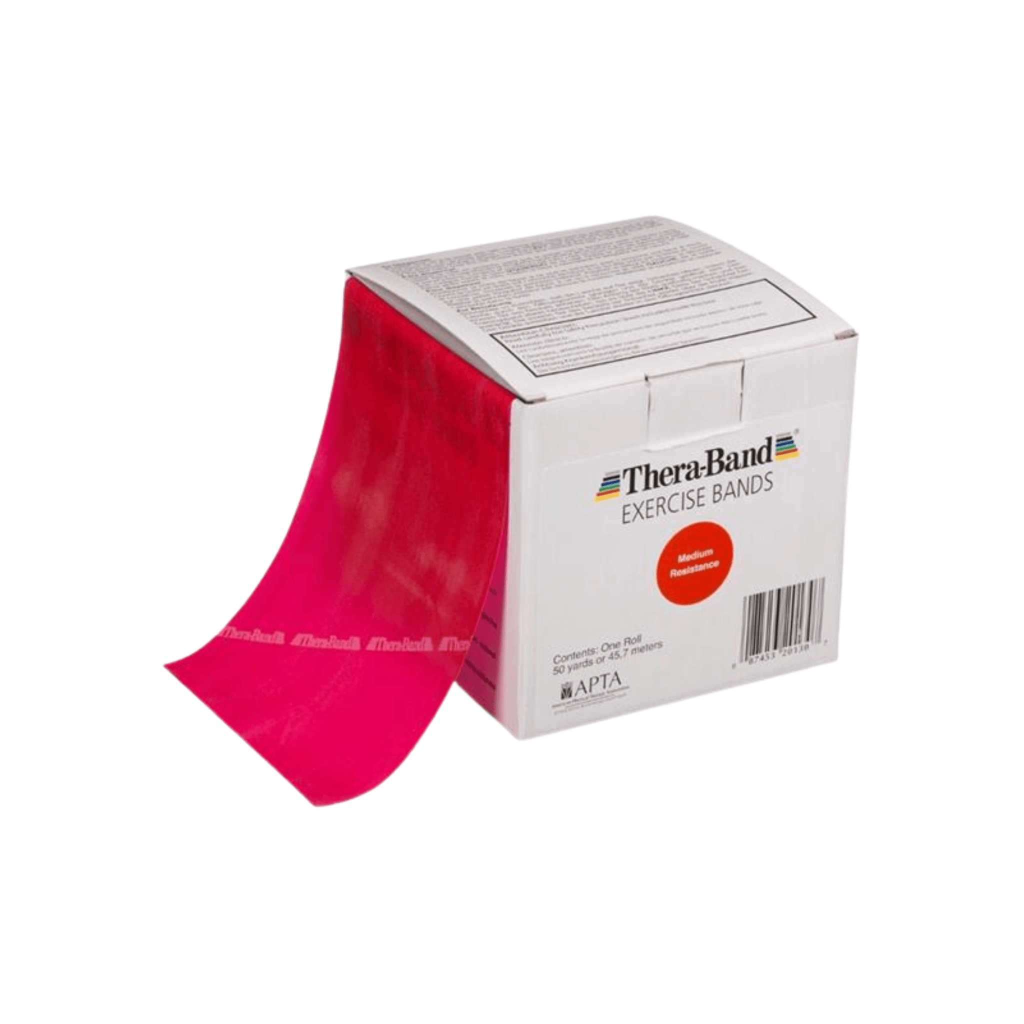 THERABAND RESISTANCE EXERCISE BAND, RED, MEDIUM, 1M ROLL