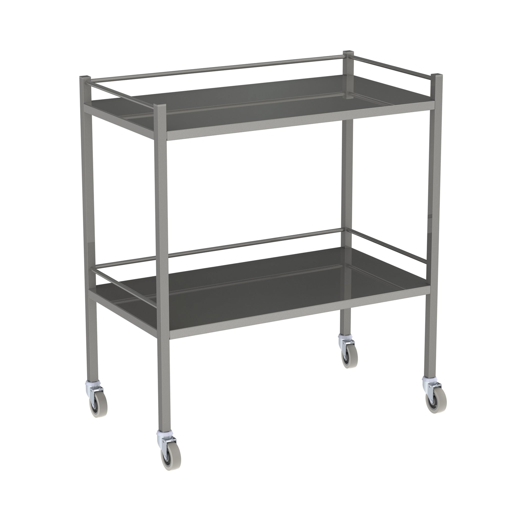 INSTRUMENT TROLLEY-1200 X 600X 900MM W RAIL  S/S  2BR  SCDR