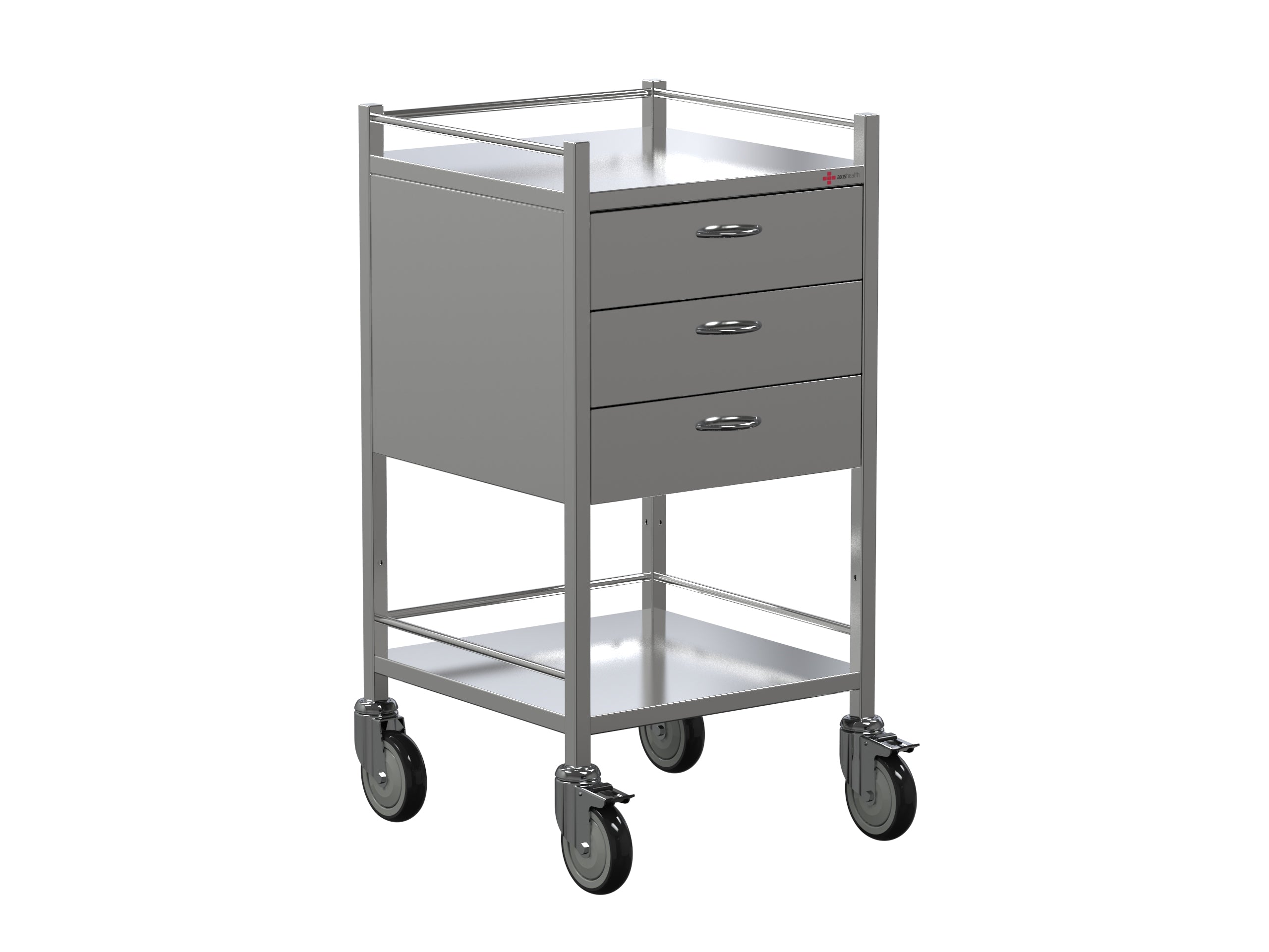 INSTRUMENT TROLLEY-490X490X900MM 3 DRAWER 100mm CASTORS (2BR) SCDR ...