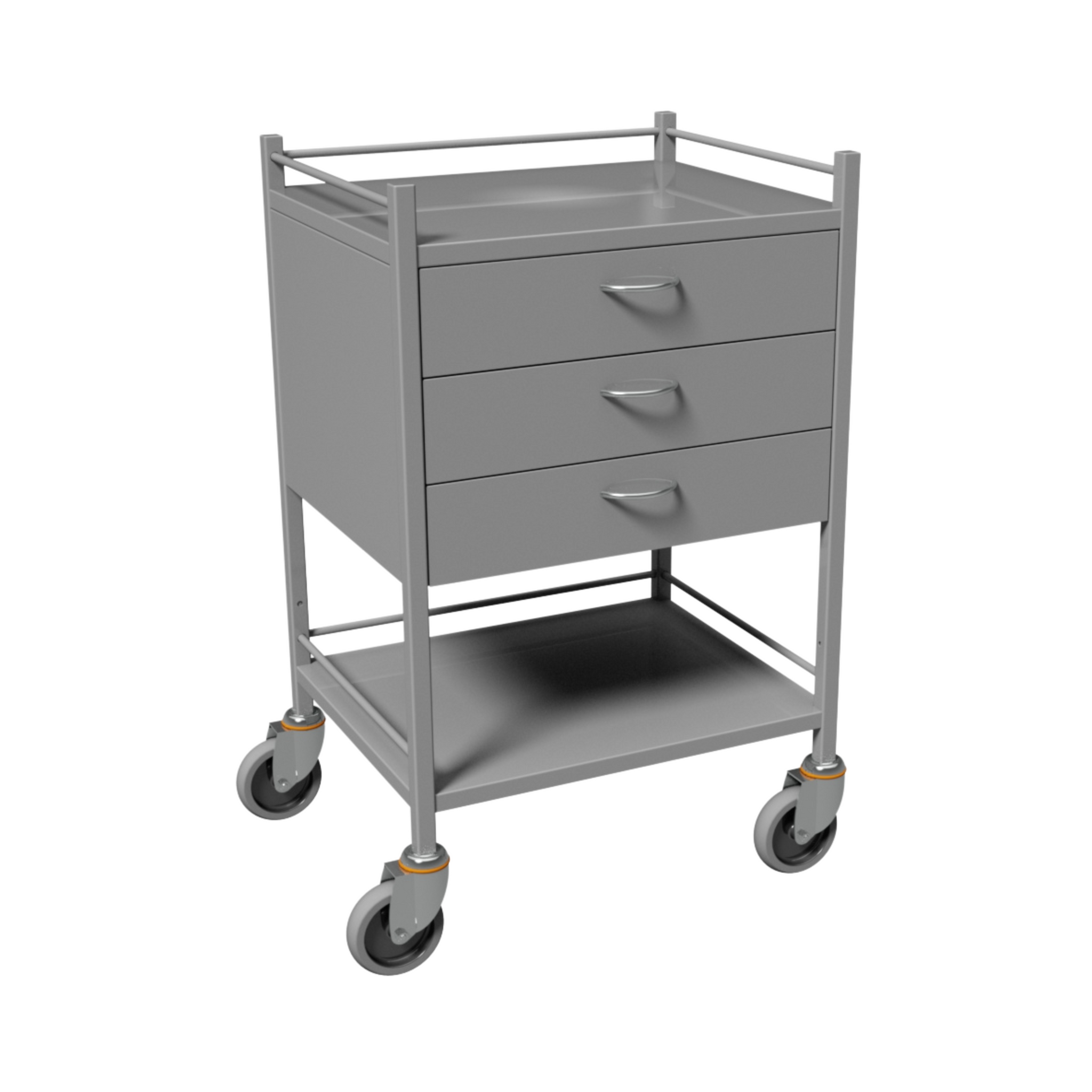 INSTRUMENT TROLLEY-600X490X900MM 3 DRAWER  100MM CASTORS (2BR) SCDR