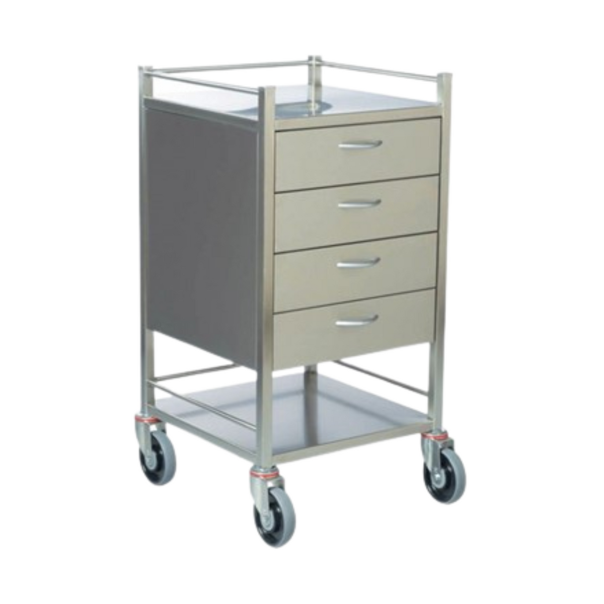 INSTRUMENT TROLLEY-600X490X900MM 4 DRAWER 100mm CASTORS (2BR) SCDR ...