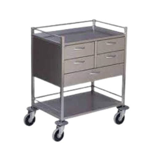 RESUSCITATION TROLLEY- 4 HALF DRAWER, 1 FULL DRAWER