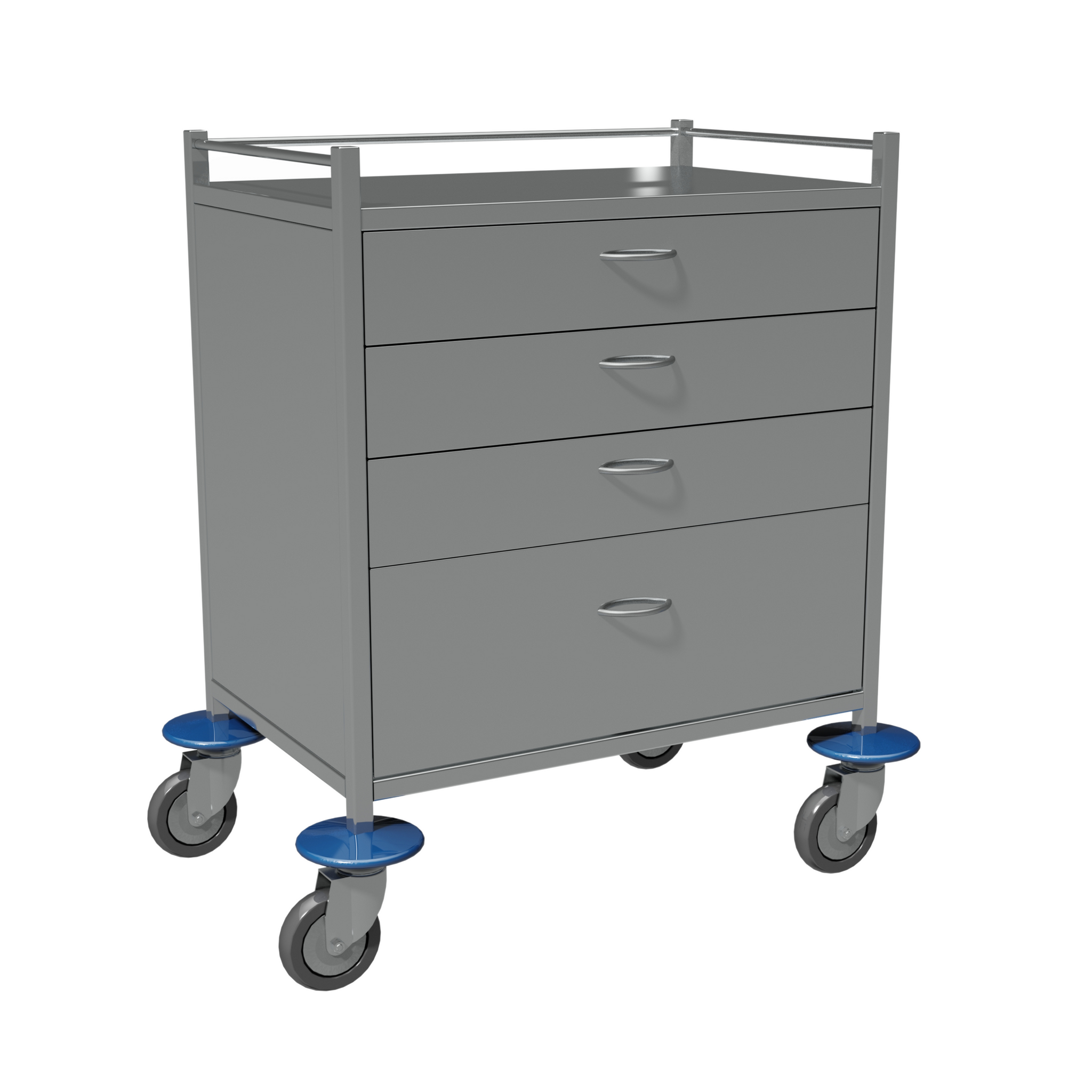 ANAESTH TROLLEY-600X490X900MM 5 DRW  125MMCAST (2BR)  SCDR