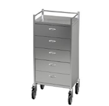 ANAESTH TROLLEY-600X490X900MM 5 DRW  125MMCAST (2BR)  SCDR