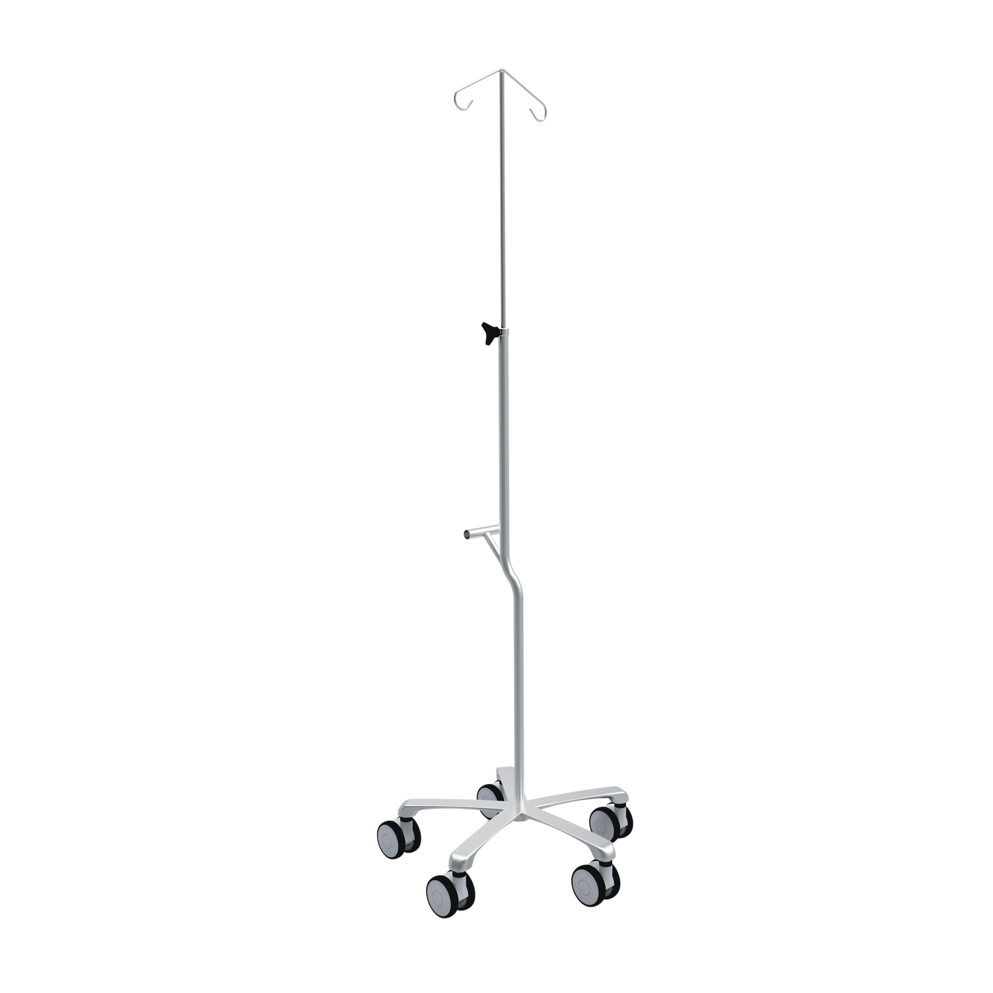 TRANSFUSION PUMP STAND- WITH OFFSET POLE, 2 HOOK