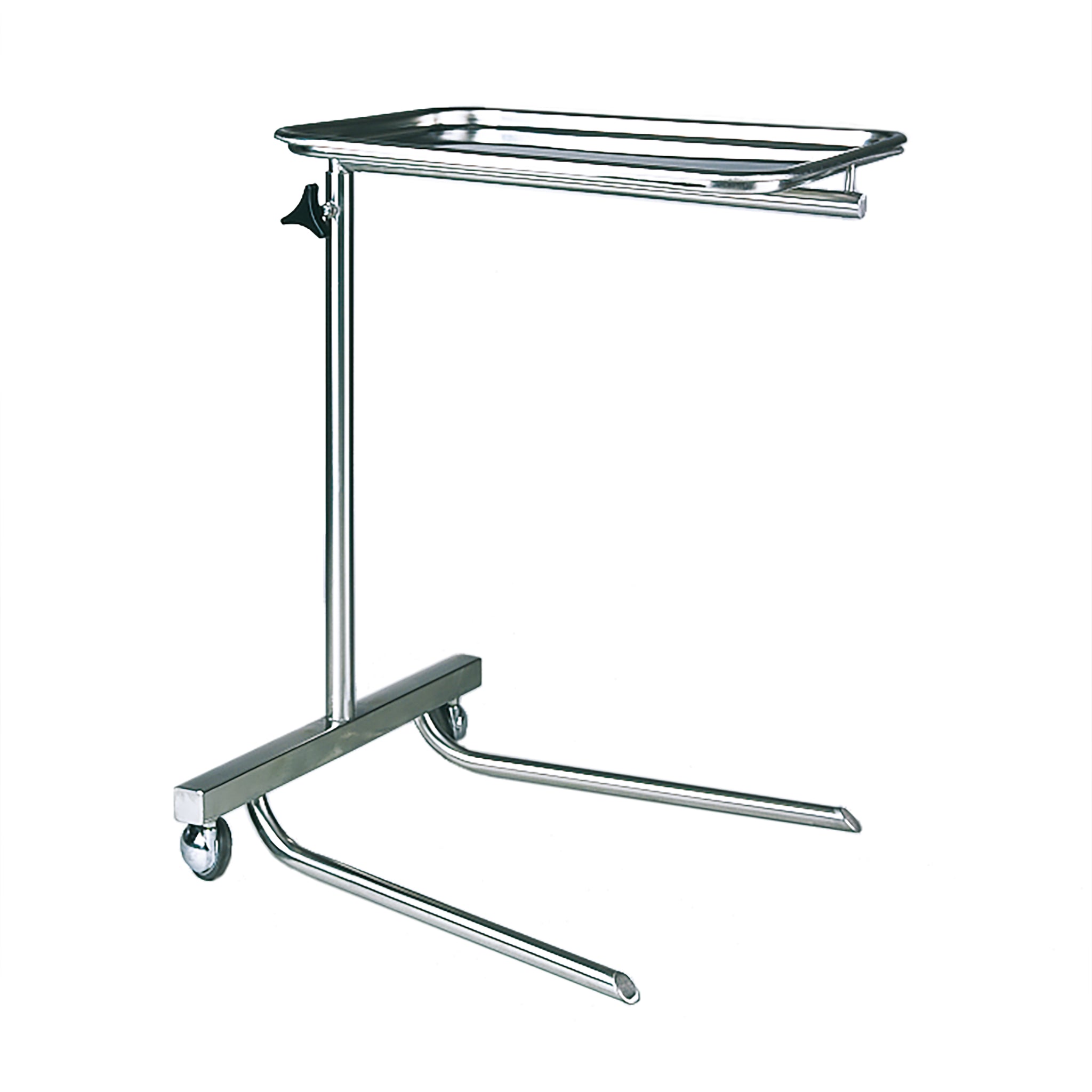 MAYO TABLE - HEIGHT 820-1120MM - TRAY SIZE 560 X 410MM - SLIDE BASE - STAINLESS STEEL