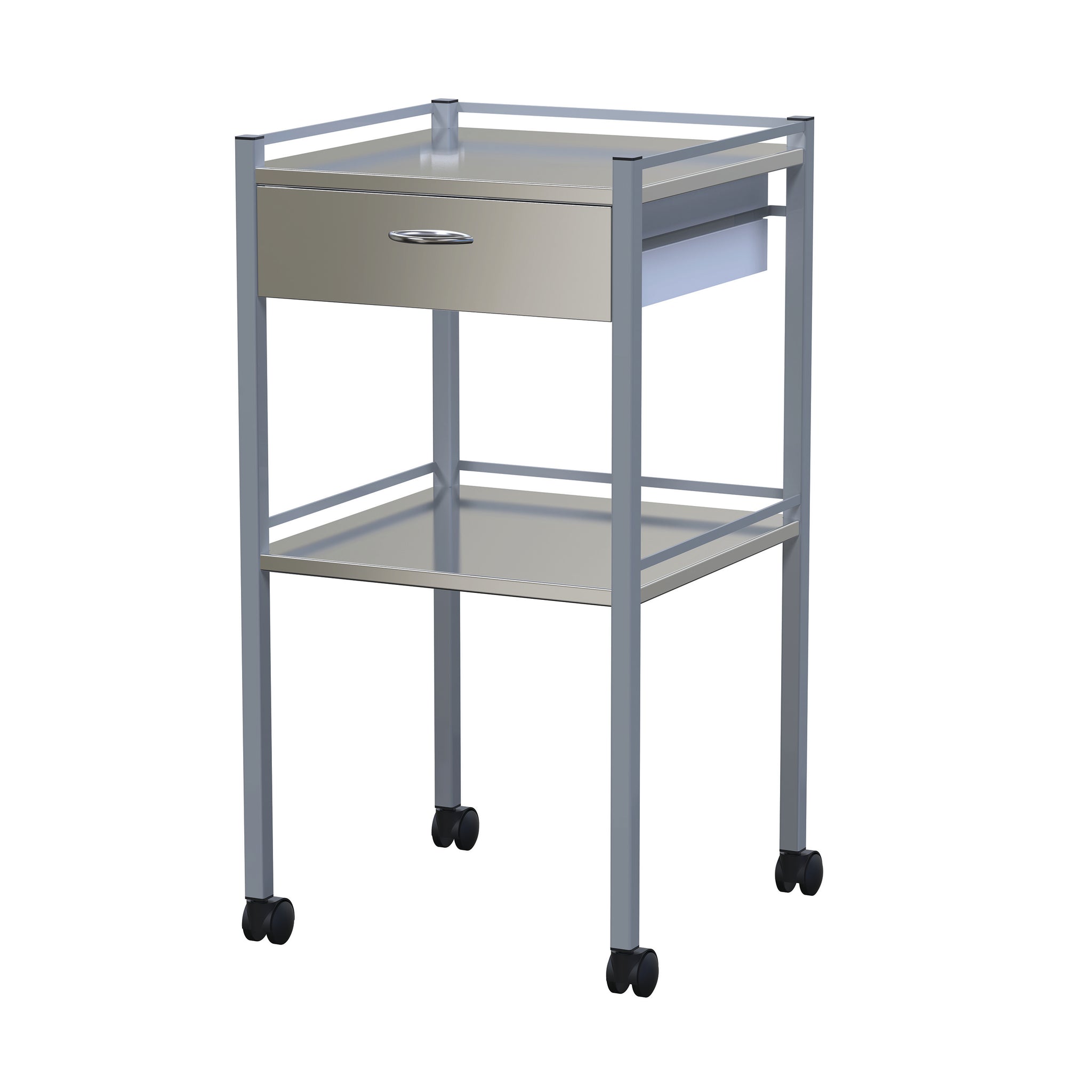 NOVA TROLLEY- 490 X 490 X 900MM HIGH - 1 X DRAWER - EPOXY COATED
