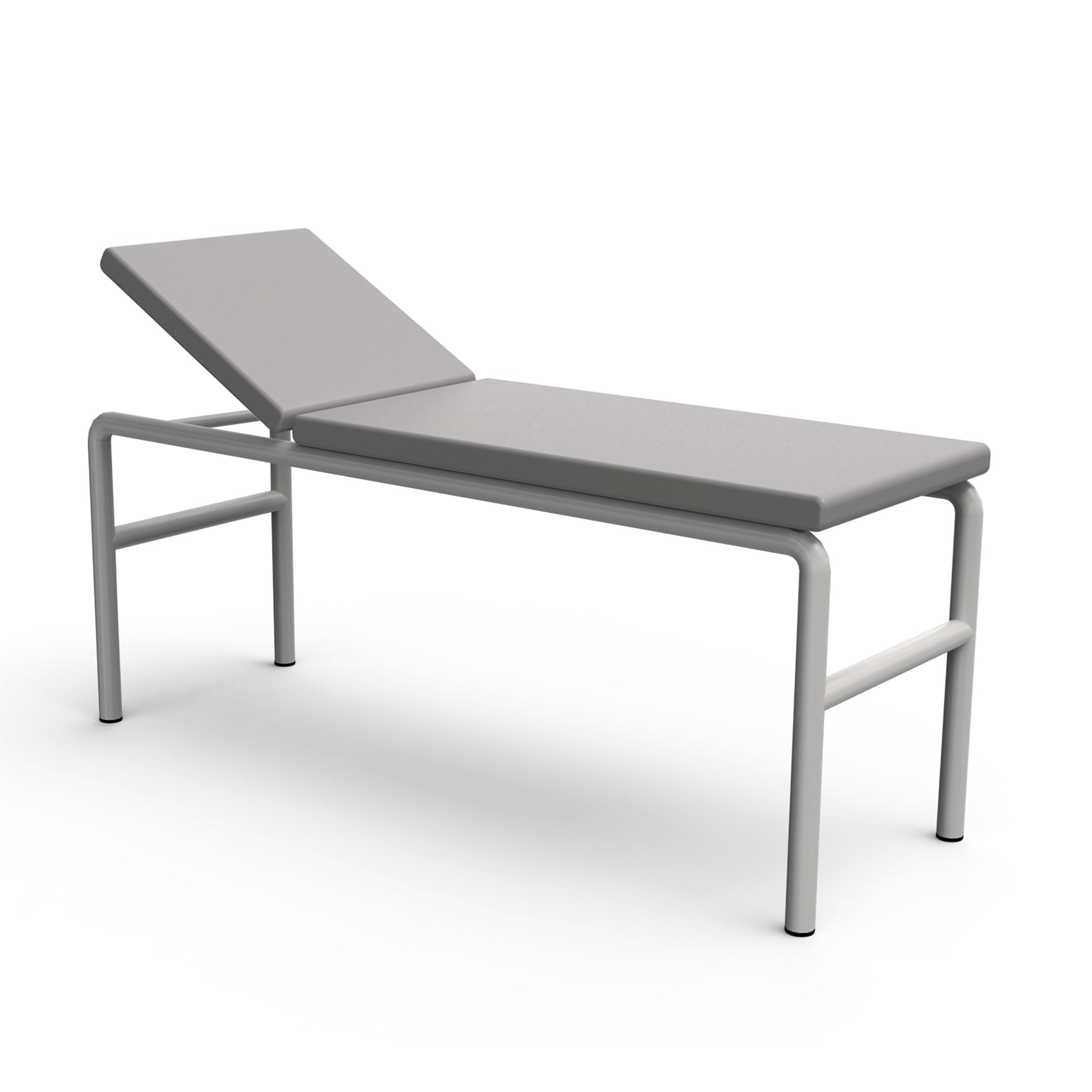 FIXED HEIGHT EXAMINATION COUCH - GREY - 600MM ROUND TUBE - EPOXY COATED