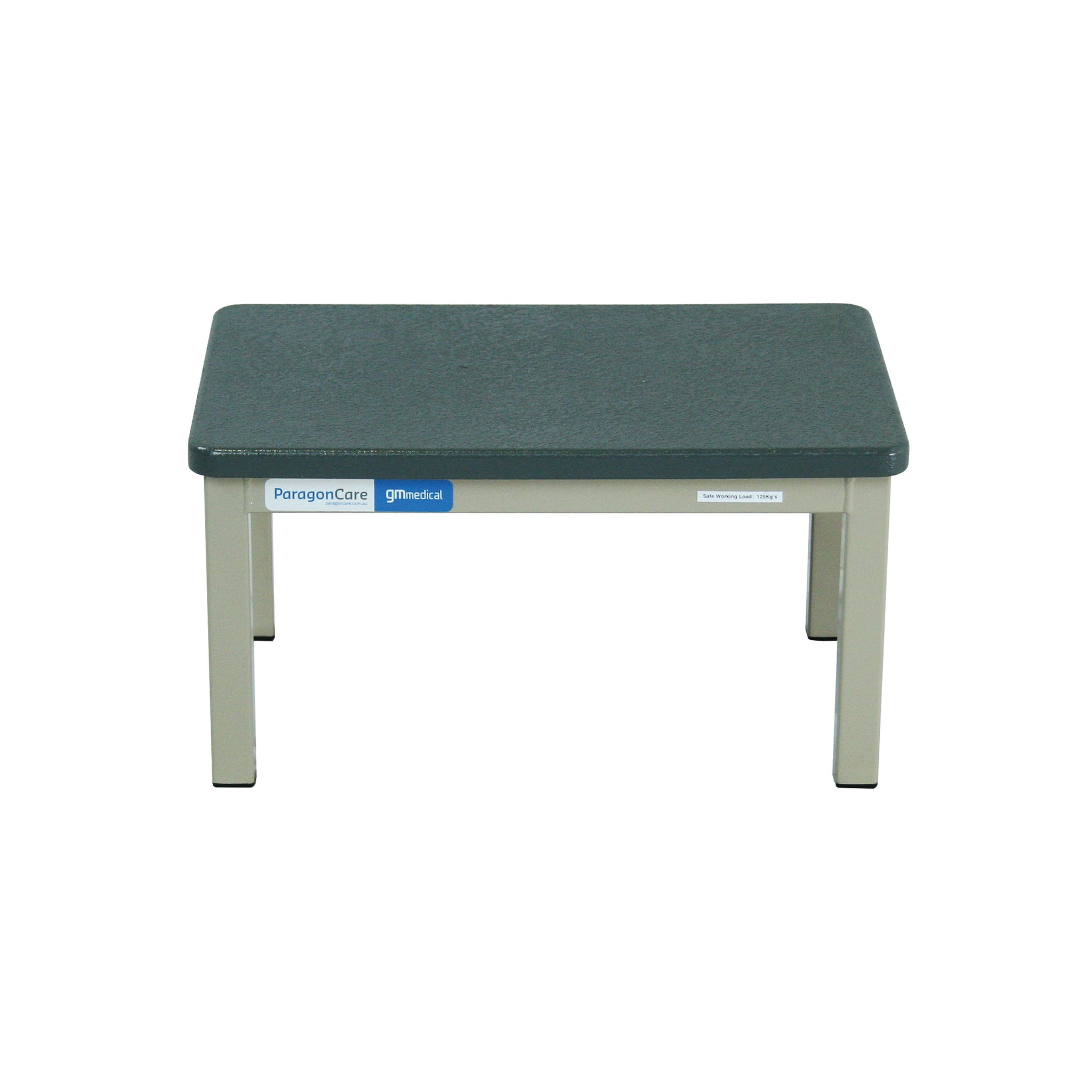 STOOL ONE STEP-GREY EPOXY FRAM E BLACK RUBBER NON SLIP TREAD