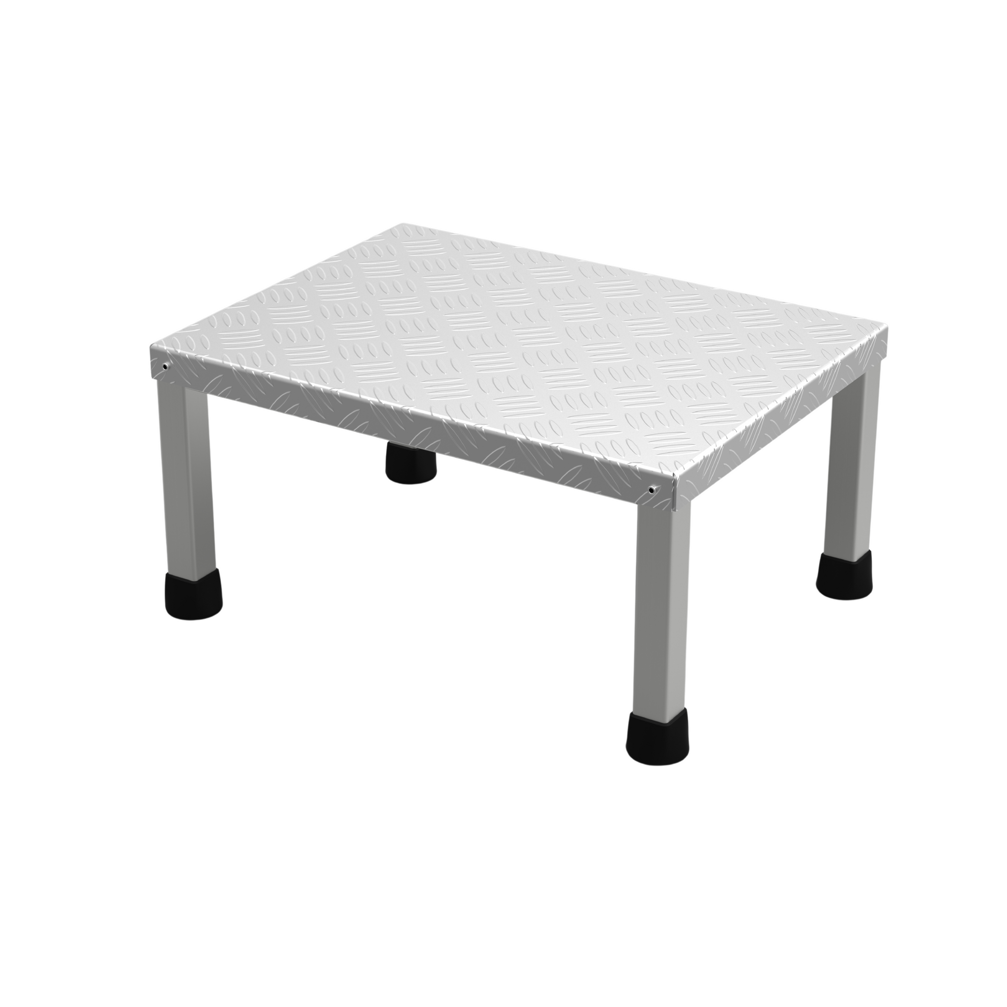 STOOL ONE STEP - STAINLESS STEEL FRAME - ALUMINIUM TREAD - 400MM LONG