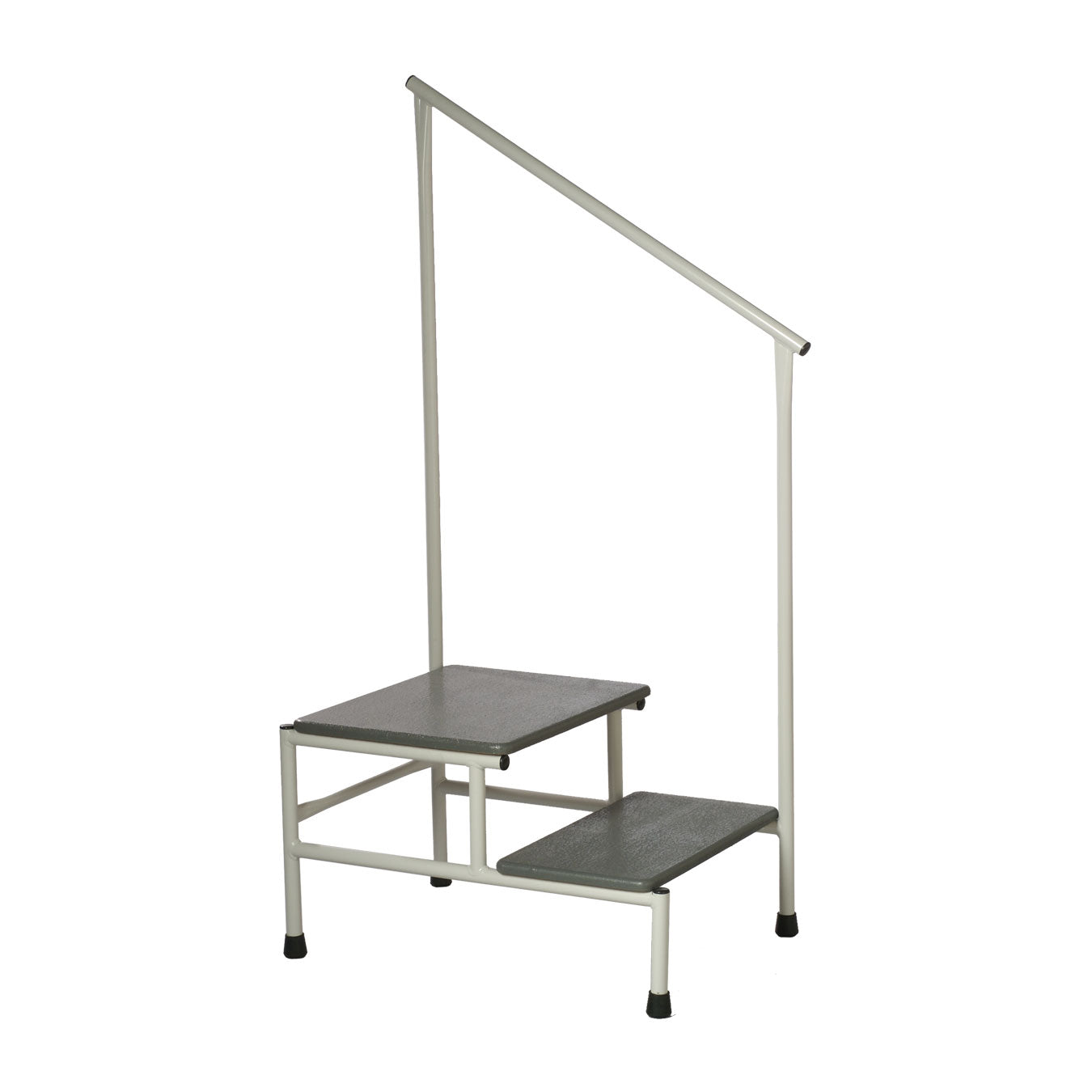 STOOL TWO STEP - EPOXY FRAME - RUBBER NON SLIP TREAD -RIGHT RAIL