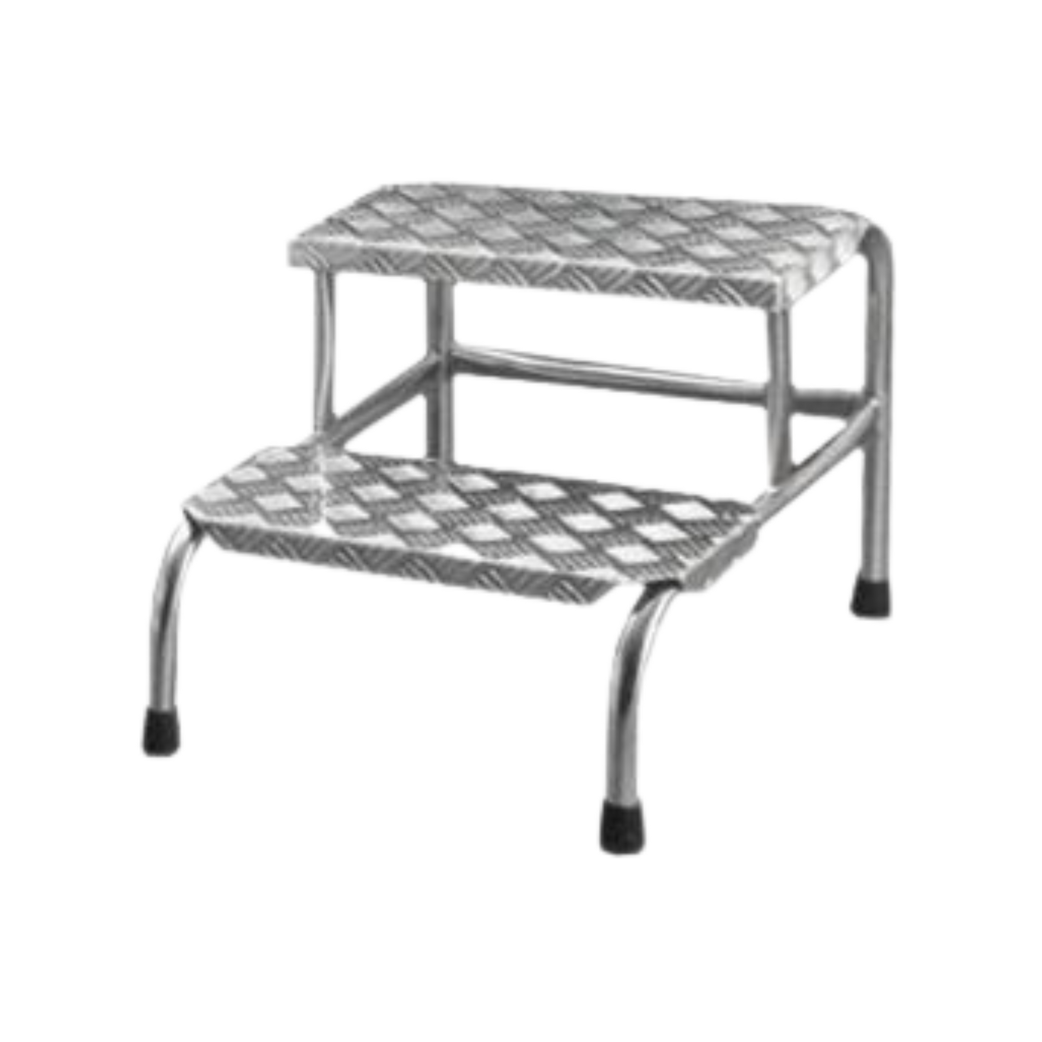 STOOL TWO STEP - STAINLESS STEEL - ALUMINIUM TREAD PLATE