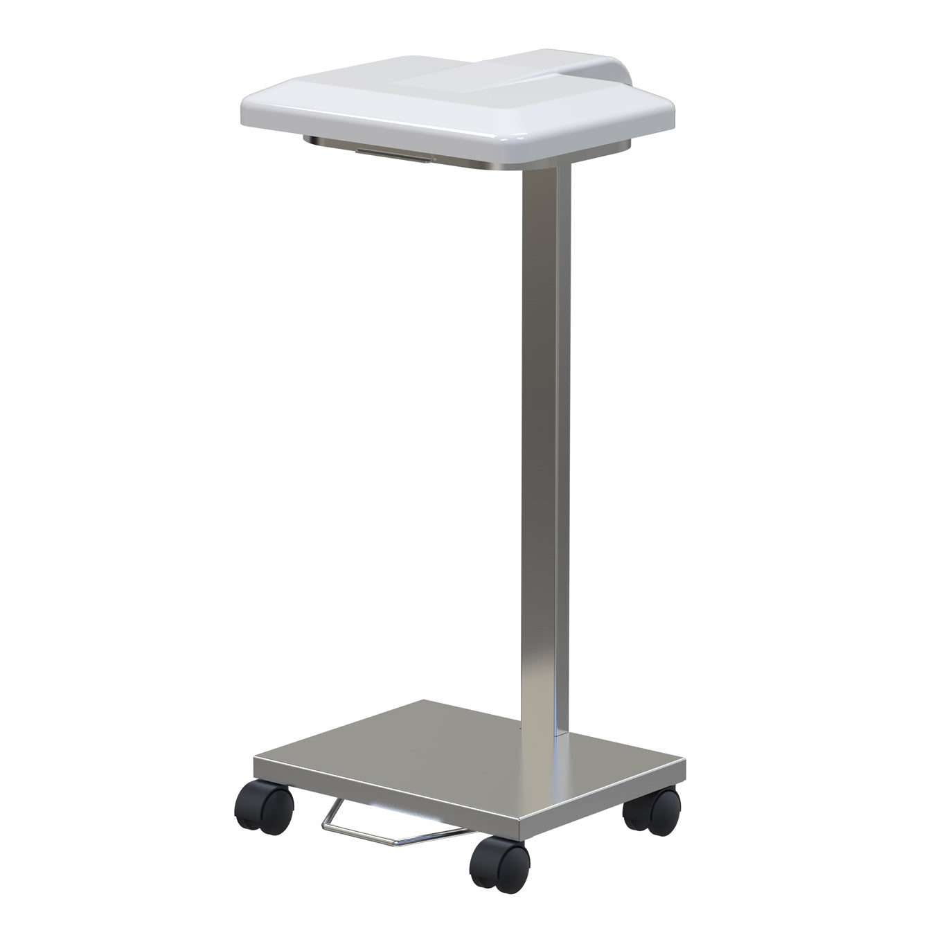 ECONOMY GARBAGE TROLLEY - WITH LID S/STEEL FRAME, BASE COVER, PEDAL AND PUSH ROD