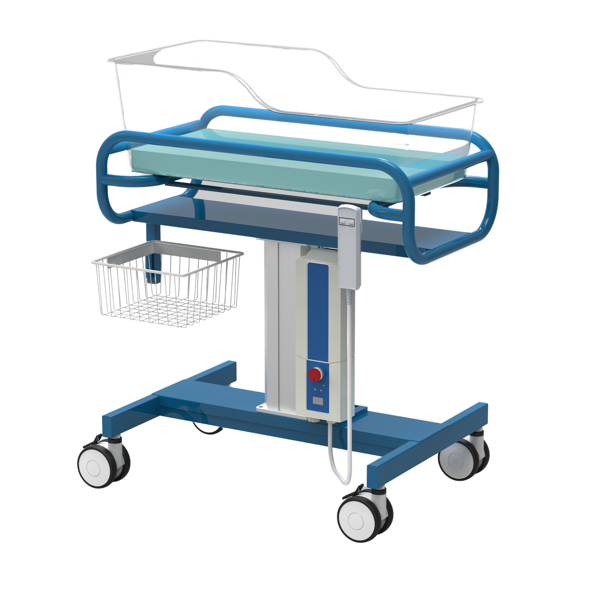 GM MEDICAL CHILDRENS VARIABLE HEIGHT ELECTRIC BASSINET WITH BATTERY BACKUP AND ACCESSORIES