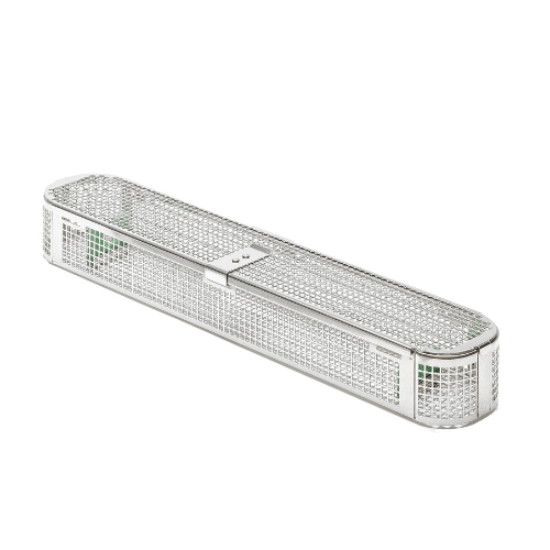 S/S Flat Base Sterilisation Basket w/ Lid 650x250x70 MM