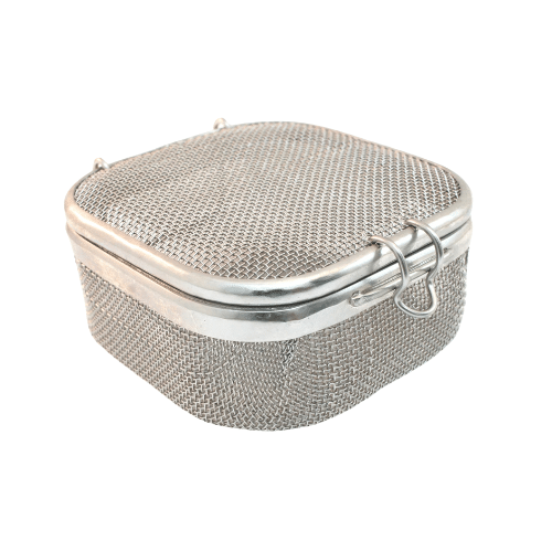 Small Parts Sieve Tray with Lid 80x80x40 MM Stainless Steel