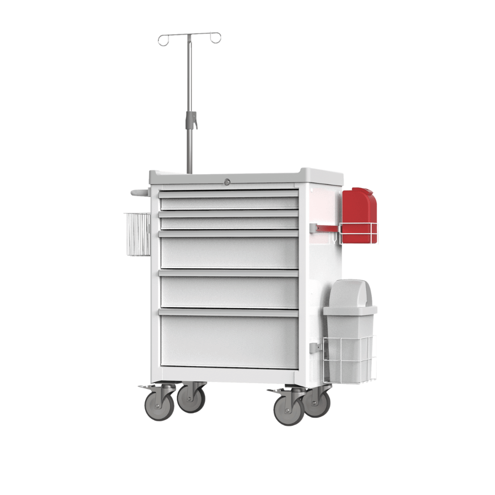 PROCEDURE CART 34'  WHITE W/ WHITE DRAWER CAP