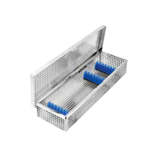 Wire Basket With Silicone Fixation Systems, Holds 8 Instruments With Ø 5 MM - 274 x 88 x 46 MM