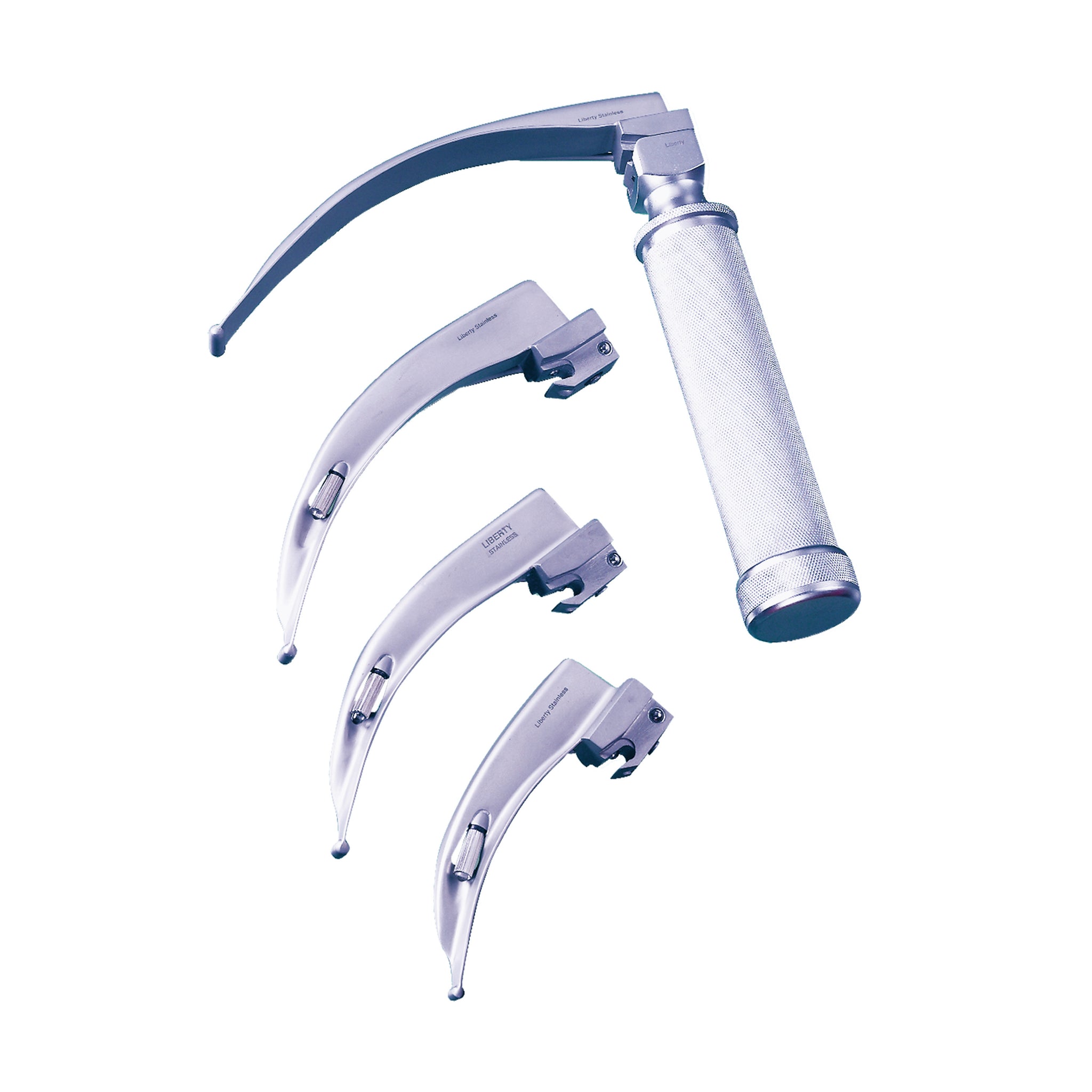 LIB LARYNGOSCOPE MCINTOSH SET OF 4 SIZE 1 2 3 & 4 BLADES