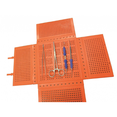SILICONE STERILIZATION MAT/BOX- 205X205X28 MM, ORANGE