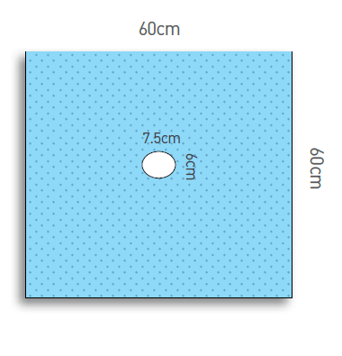 DRAPE FENESTRATED WATERPROOF 60 X 60CM (35-130)