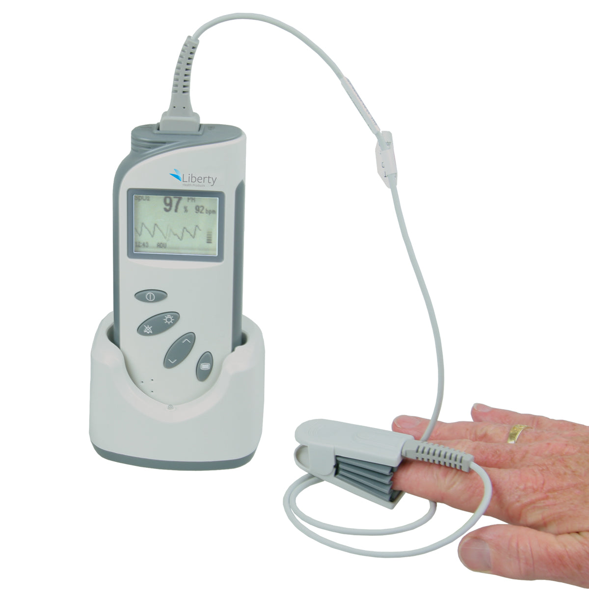 LIB PULSE OXIMETER-HAND HELD-WITH SILICONE COVER, RECHARGABLE