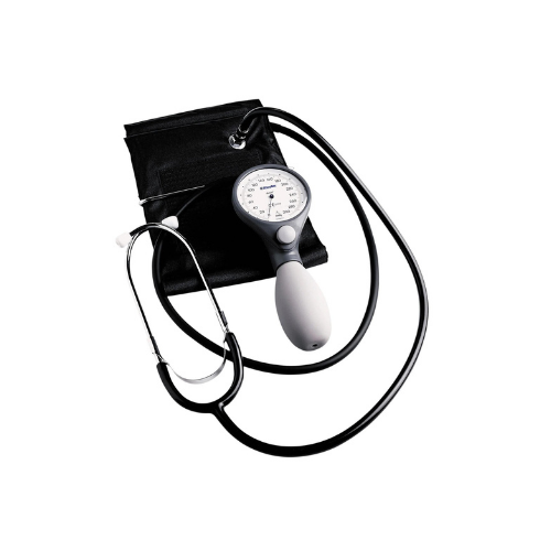 ri-san® slate grey with stethoscope, adult size velcro cuff pull through strap