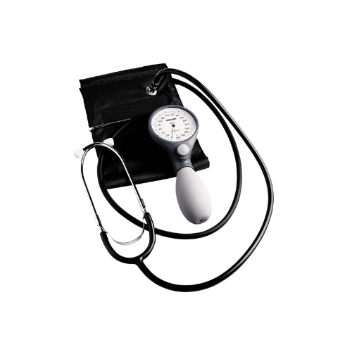 ri-san® slate grey with stethoscope, child size velcro cuff pull through strap