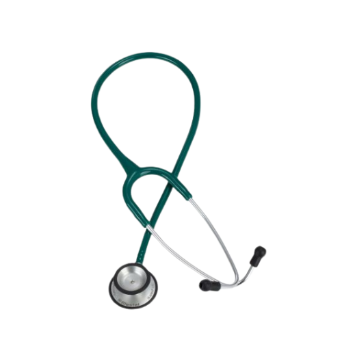 Stethoscope duplex®, green, chrome plated, in sales supporting cardboard box