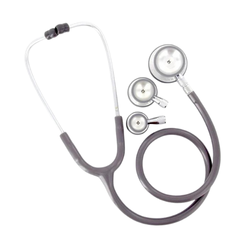 Stethoscope tristar®, slate-grey, 3 chestpieces, in sales supporting cardboard box