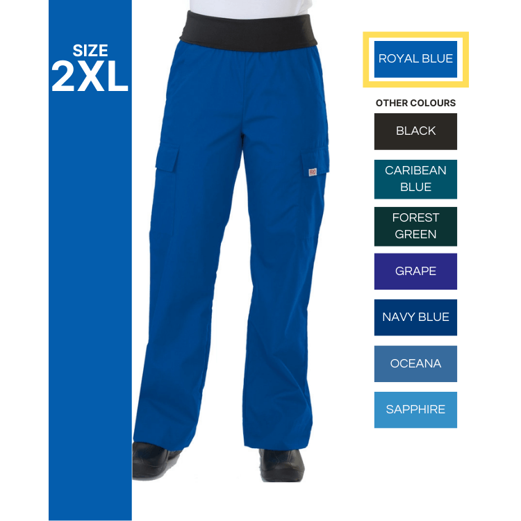 777 Body Flex Fold Over Waistband Pant- Royal Blue, 2XL