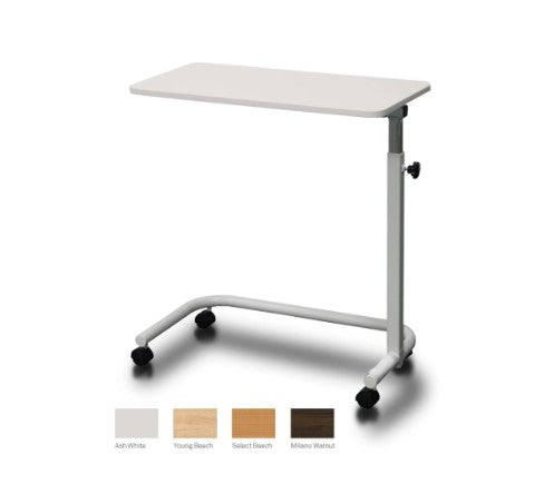 STANDARD OVERBED TABLE - LOCKING HAND WHEEL HEIGHT ADJ. COMPLETE - ANTIQUE WHITE