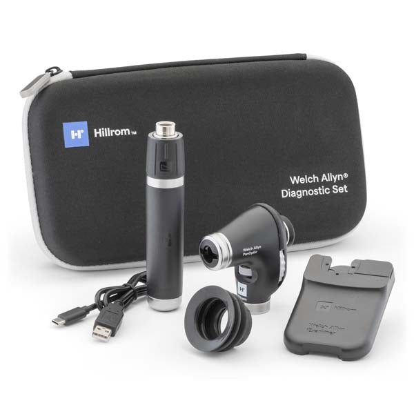 Welch Allyn Portable Diagnostic Set - PanOptic Plus LED Ophthalmoscope; Li-Ion Plus USB-C Handle; iExaminer and Hard Case