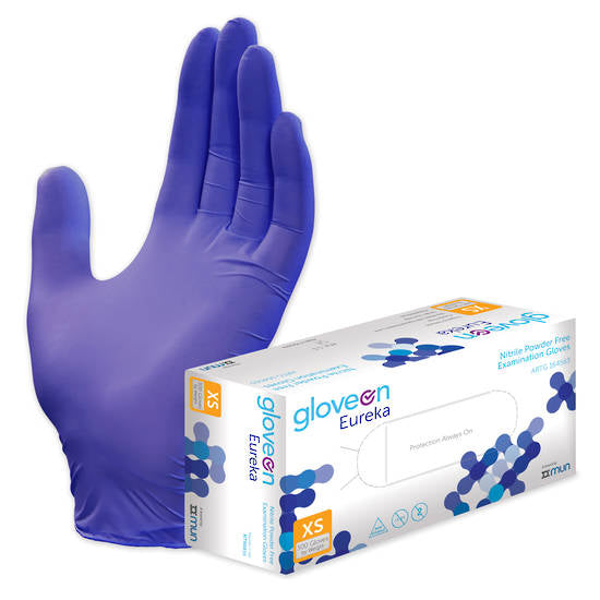 Nitrile Exam Gloves, Powder Free, Standard Cuff, Dark Blue - Box of 300, XS