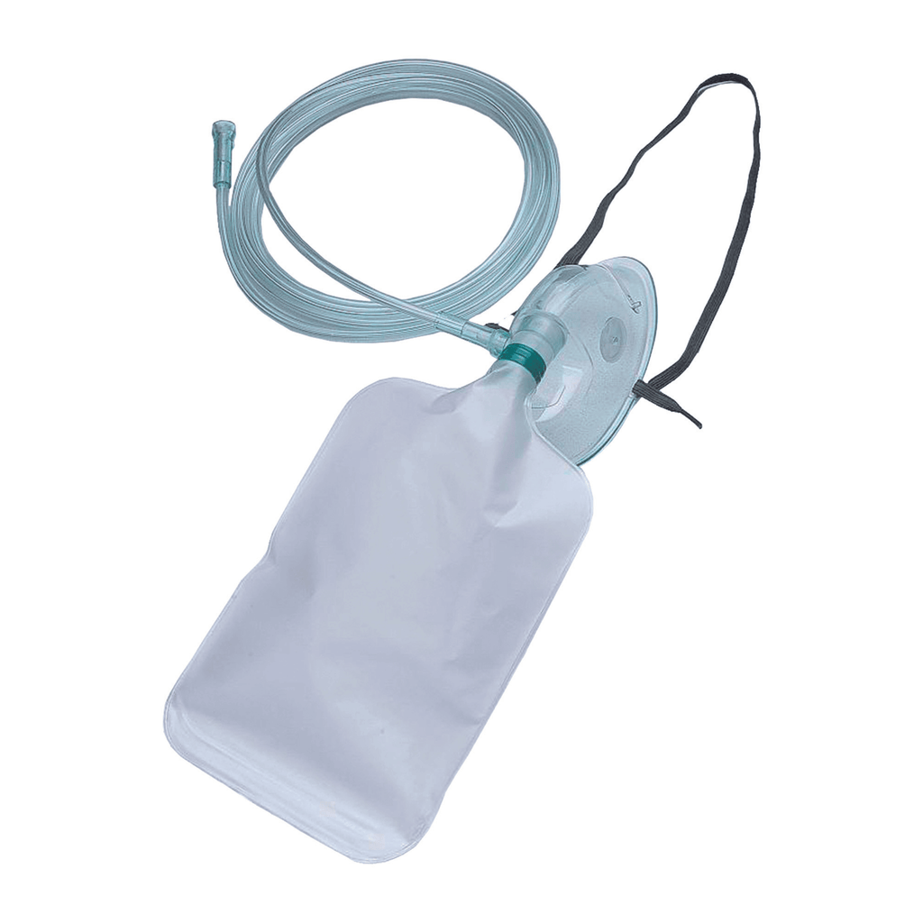 High Oxygen Mask with Tube & Resuscitator- Adult